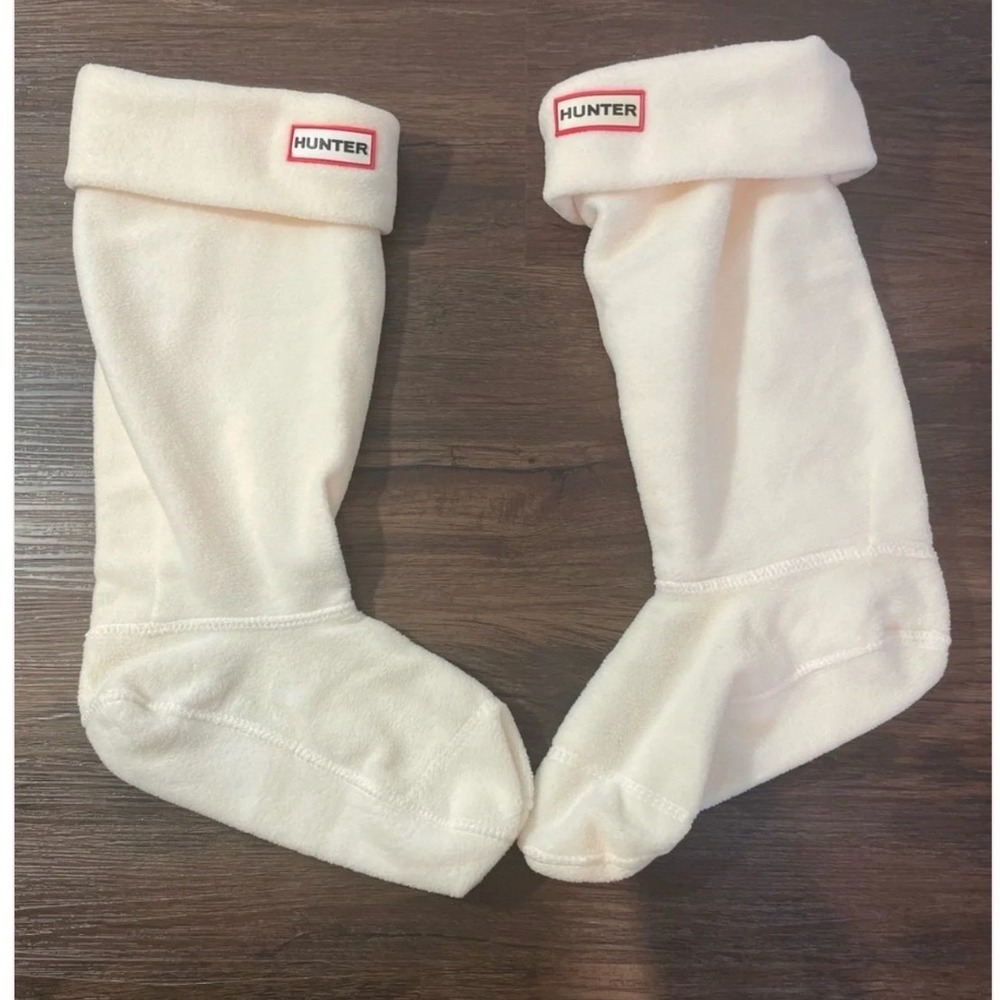 Hunter Cream Fleece Boot Socks Sz M (Boot Size 5-7) Winter Warm Cozy